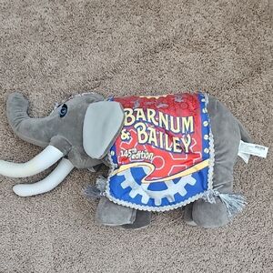 Barnum & Bailey Gray Elephant Plush with Colorful Blanket